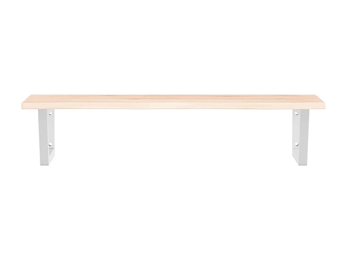 Meuble sous vasque murale acier et bois de chêne massif FR865184