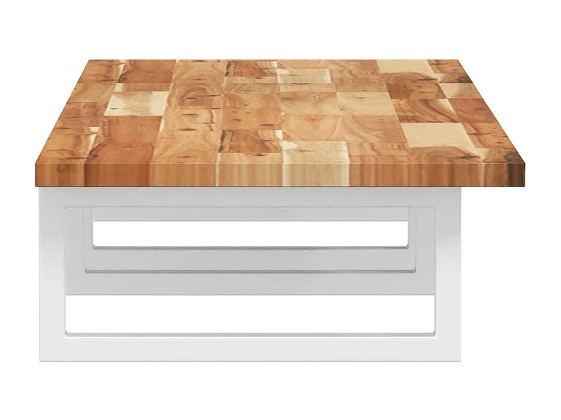 Meuble sous vasque murale acier et bois massif d'acacia FR729433