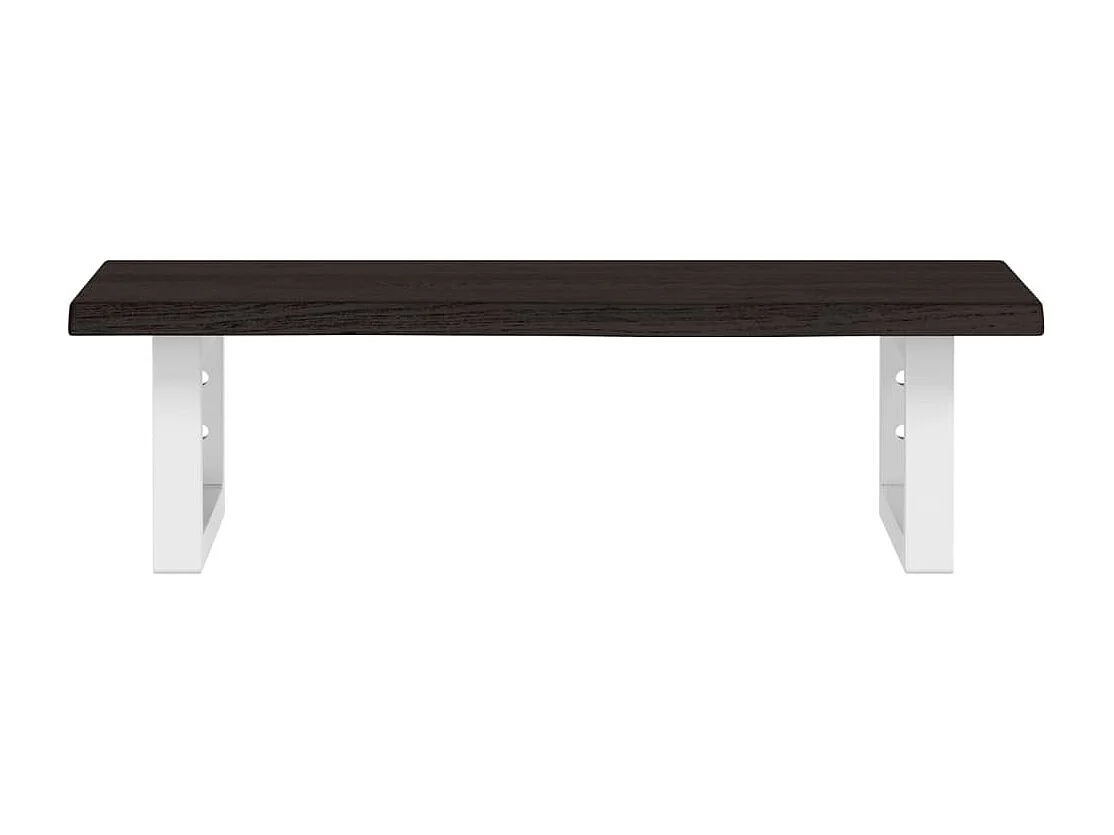 Estante de lavabo de pared de acero y madera maciza de roble ES577888