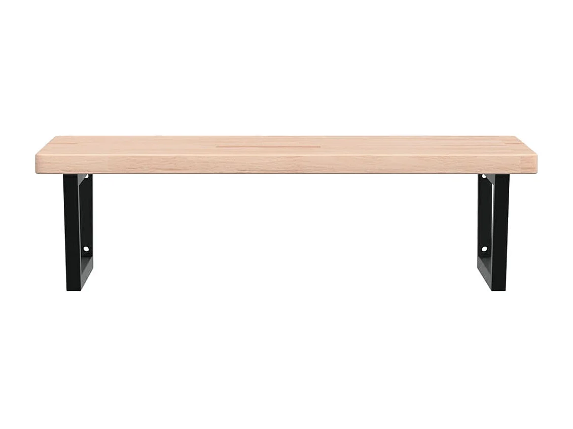 Meuble sous vasque murale acier et bois de chêne massif FR560916