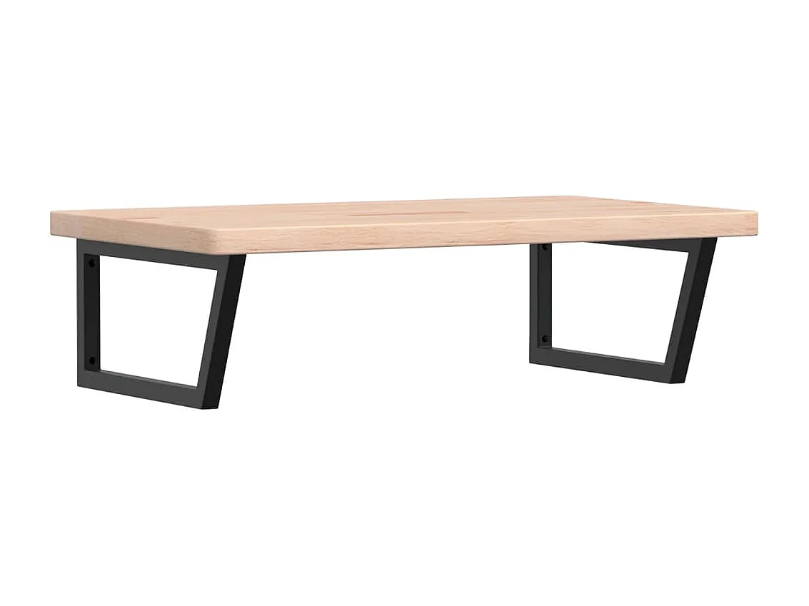 Meuble sous vasque murale acier et bois de chêne massif FR560916