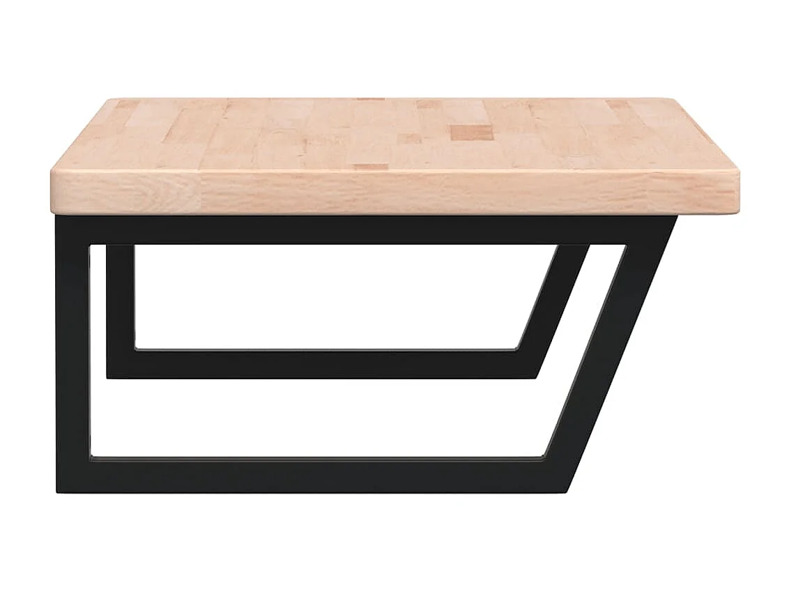 Meuble sous vasque murale acier et bois de chêne massif FR560916