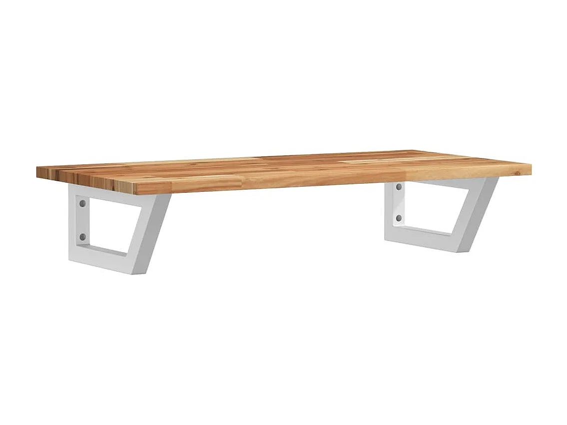 Meuble sous vasque murale acier et bois massif d'acacia FR383865