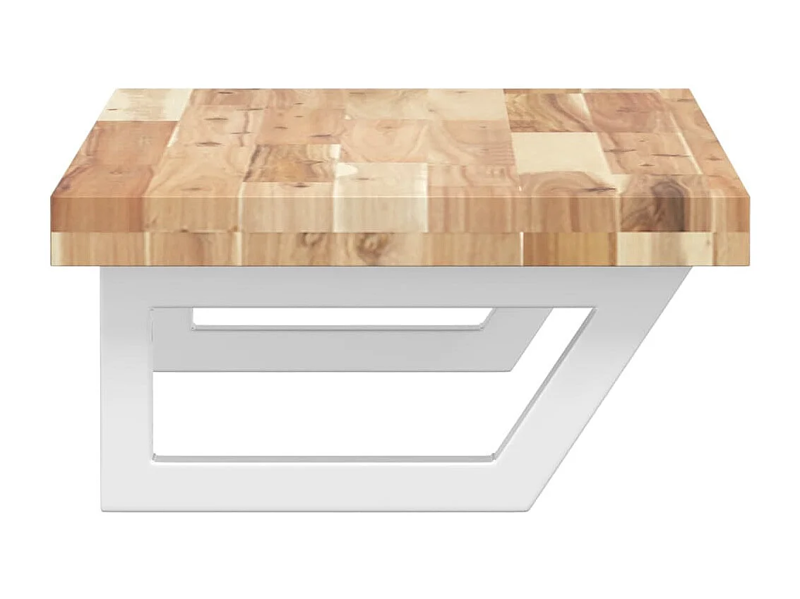 Meuble sous vasque murale acier et bois massif d'acacia FR228310