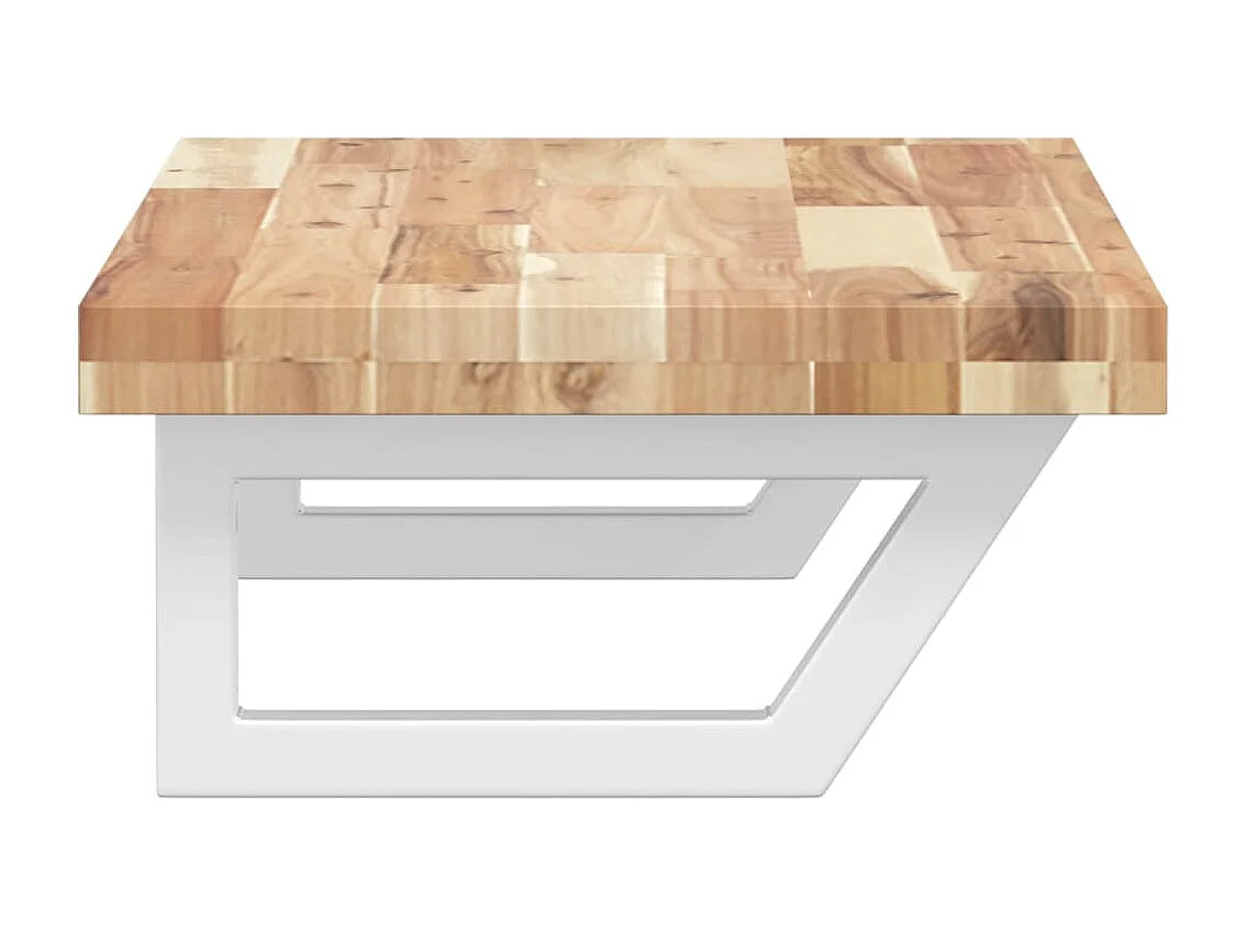 Meuble sous vasque murale acier et bois massif d'acacia FR228310