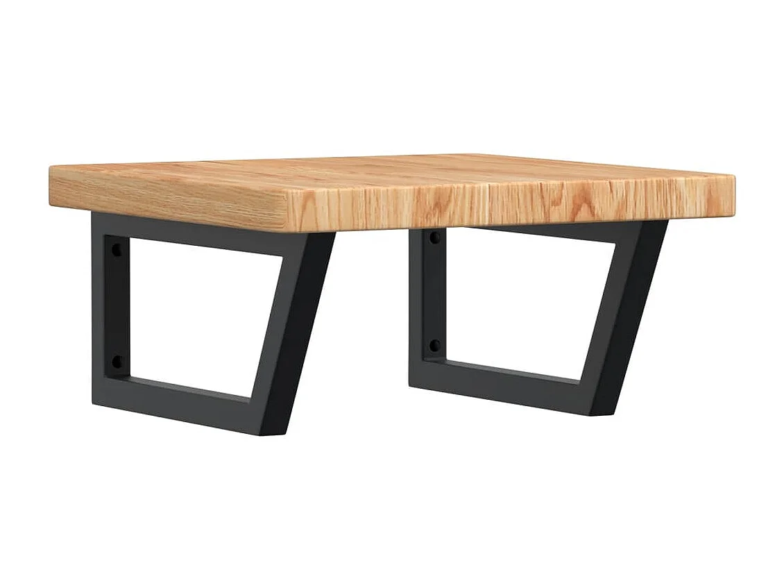 Meuble sous vasque murale acier et bois de chêne massif FR772220