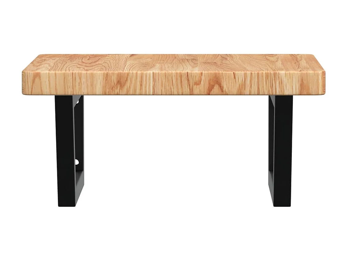 Meuble sous vasque murale acier et bois de chêne massif FR772220