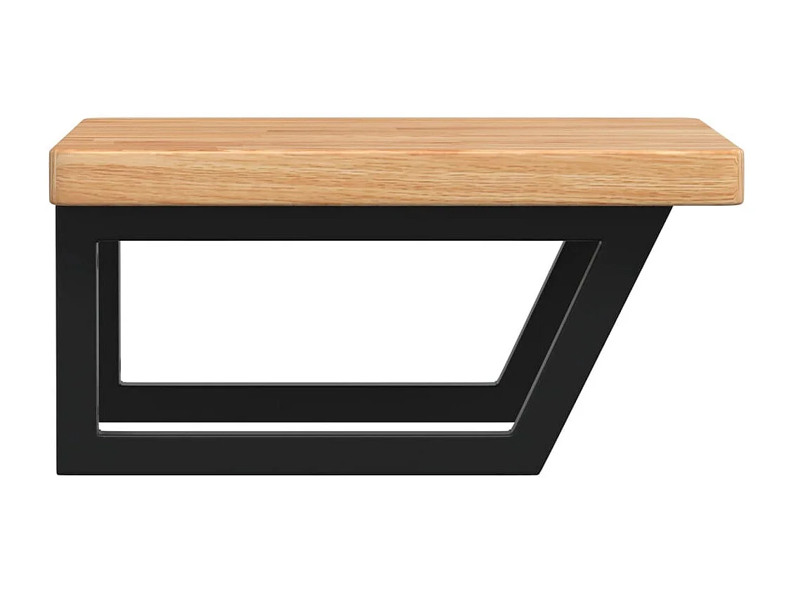 Meuble sous vasque murale acier et bois de chêne massif FR772220