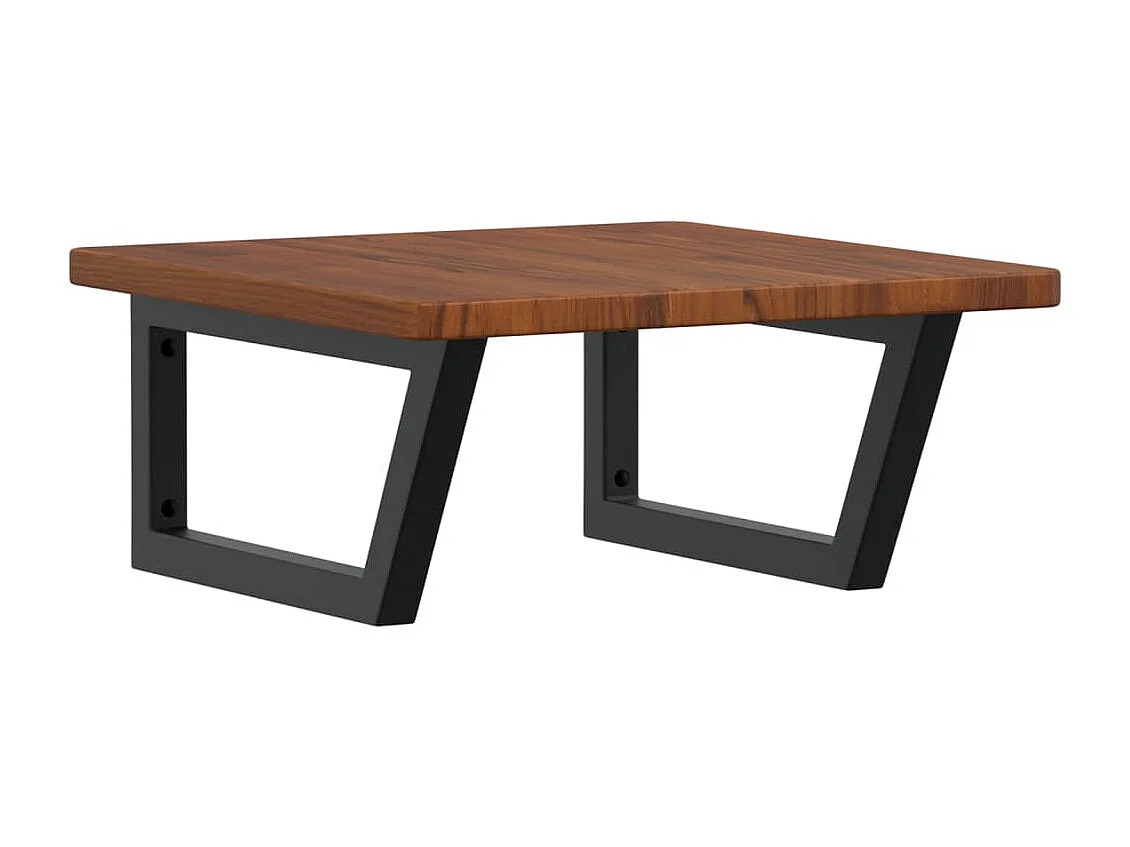 Meuble sous vasque murale acier et bois de chêne massif FR643627