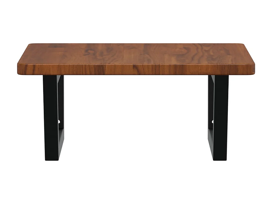 Meuble sous vasque murale acier et bois de chêne massif FR643627