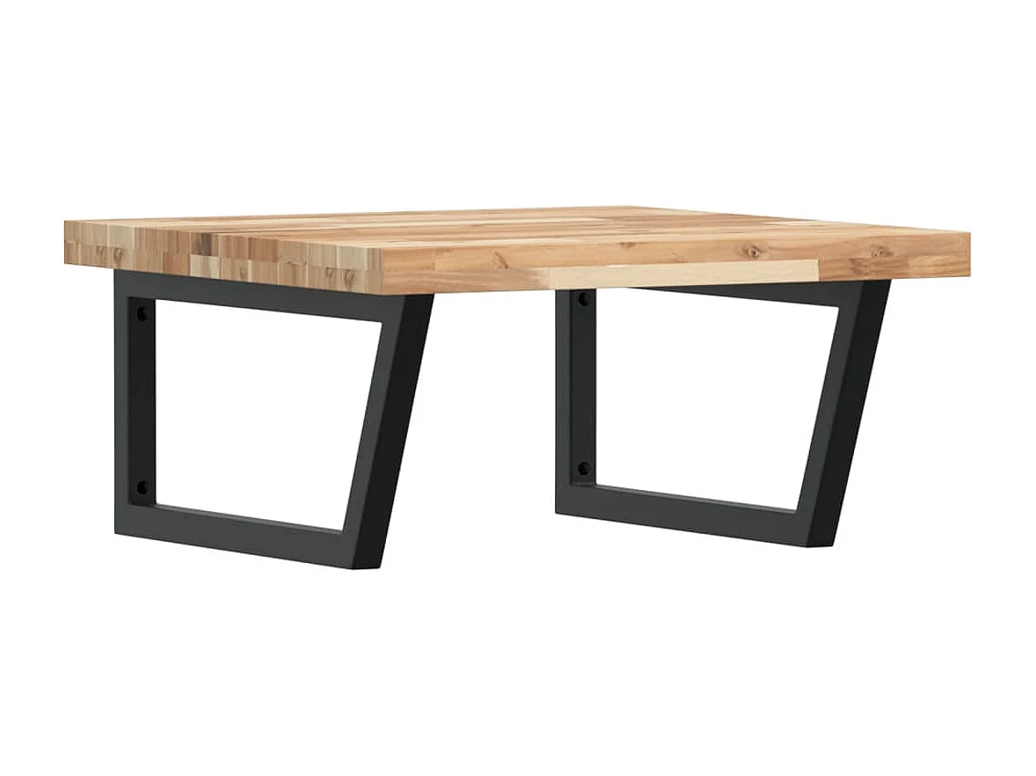 Meuble sous vasque murale acier et bois massif d'acacia FR565512