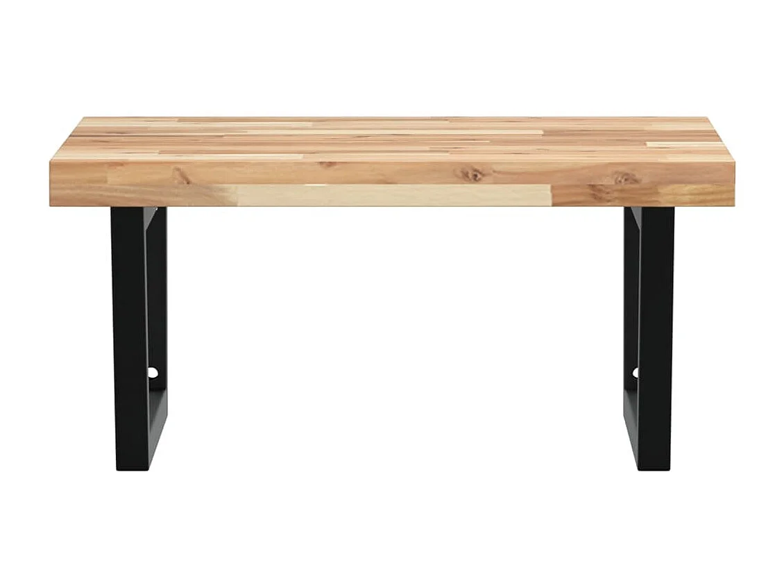 Meuble sous vasque murale acier et bois massif d'acacia FR565512