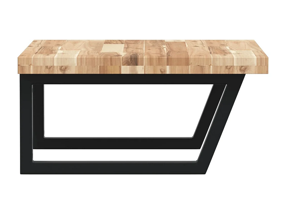 Meuble sous vasque murale acier et bois massif d'acacia FR565512