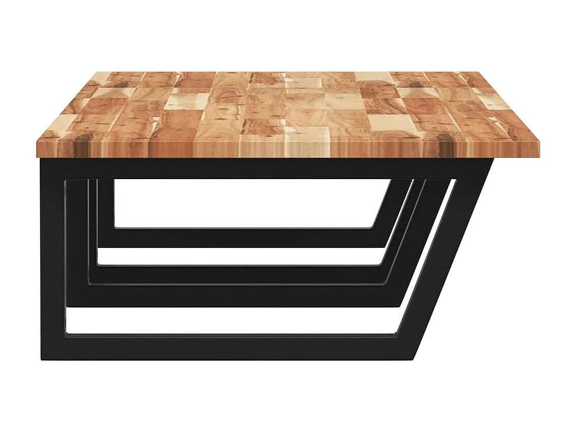 Meuble sous vasque murale acier et bois massif d'acacia FR742753