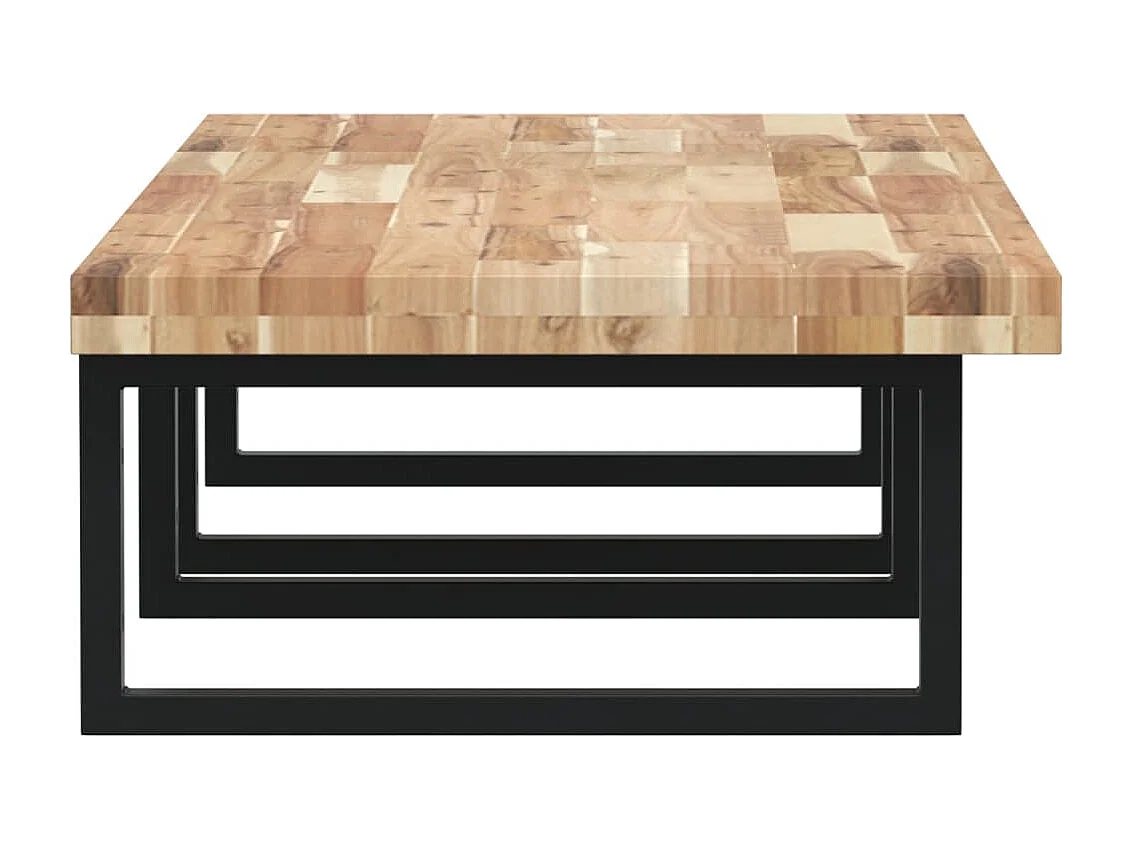 Meuble sous vasque murale acier et bois massif d'acacia FR990996