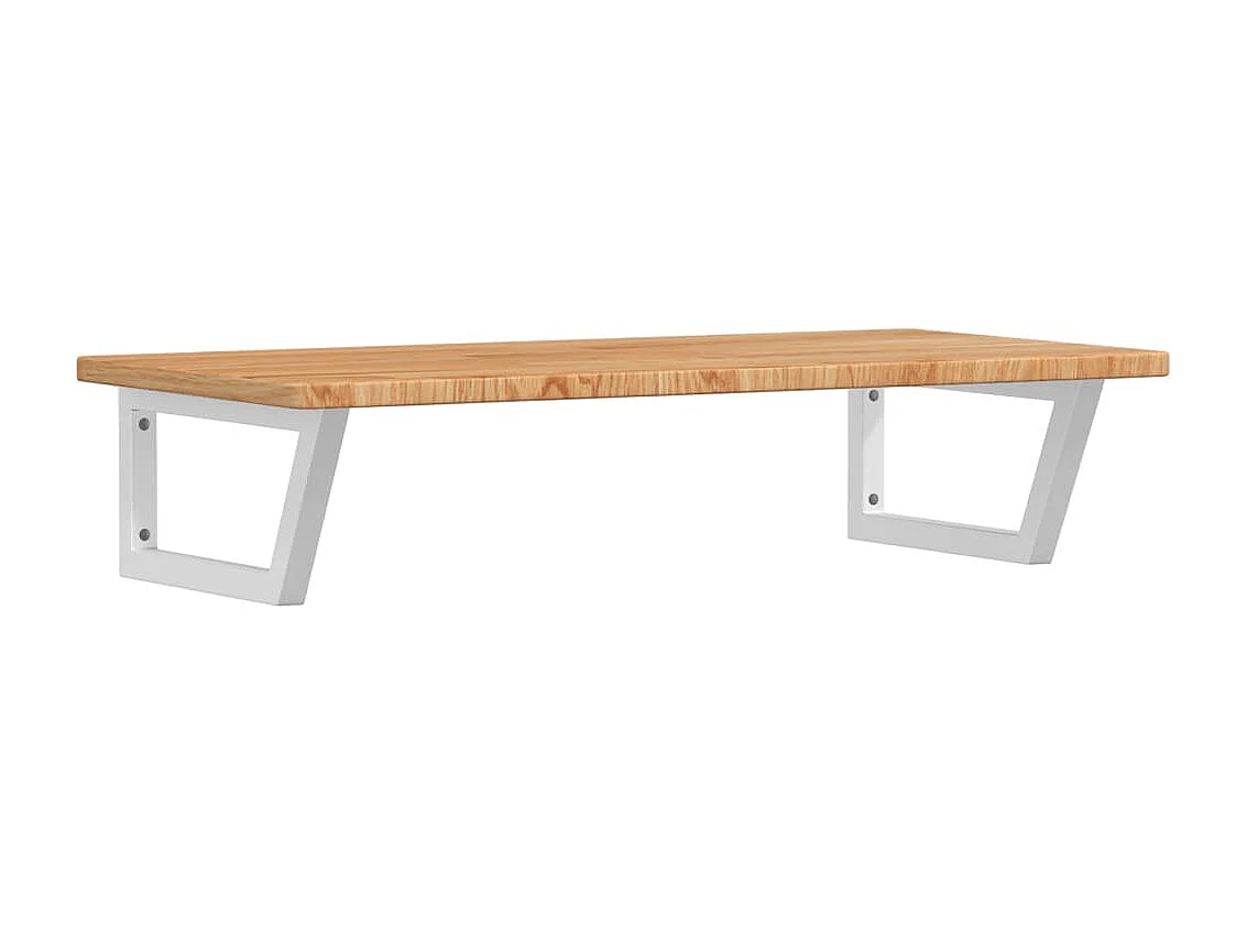 Meuble sous vasque murale acier et bois de chêne massif FR689154