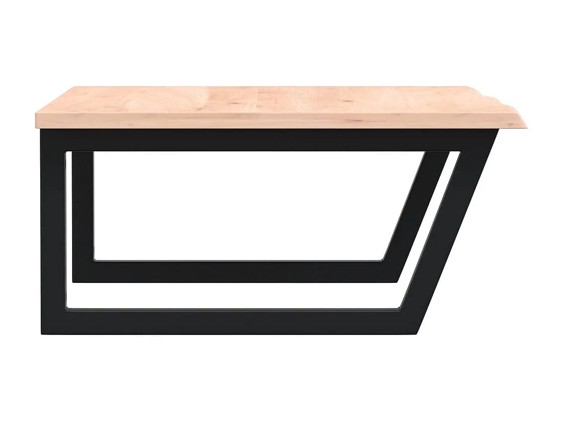 Meuble sous vasque murale acier et bois de chêne massif FR269845