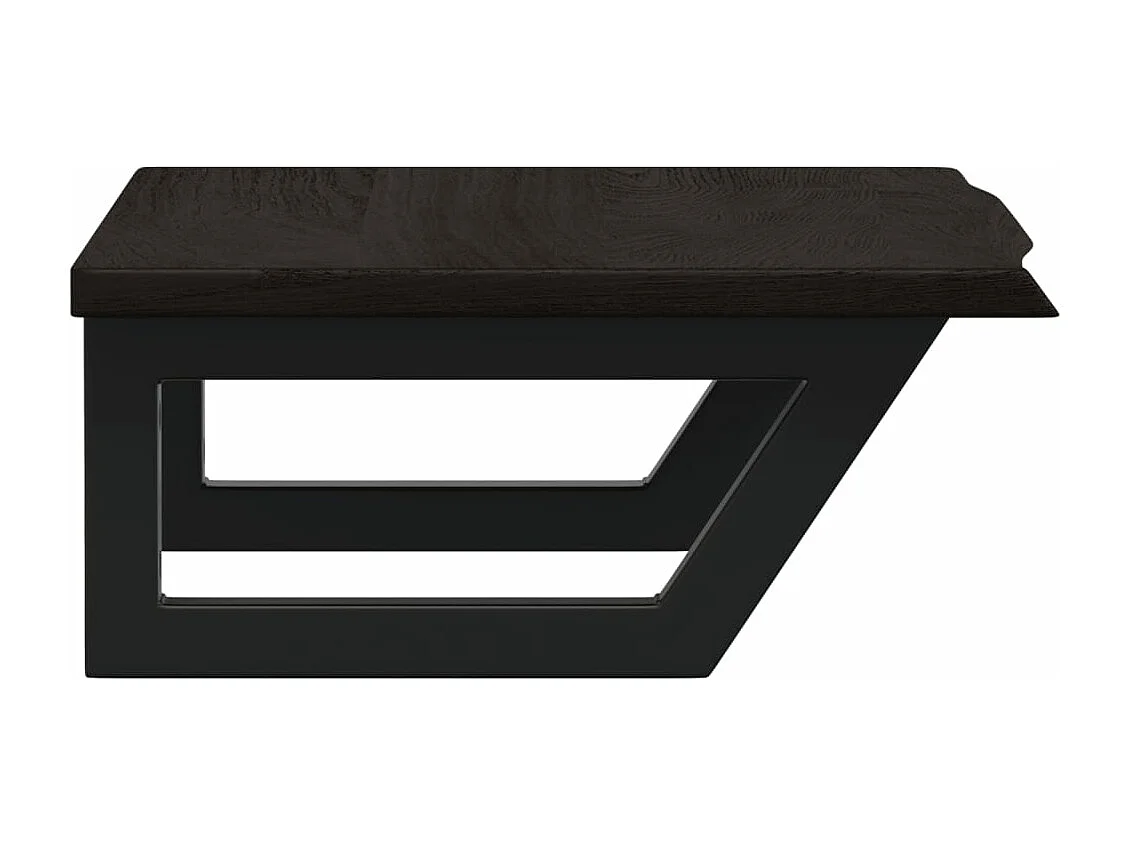 Meuble sous vasque murale acier et bois de chêne massif FR963019