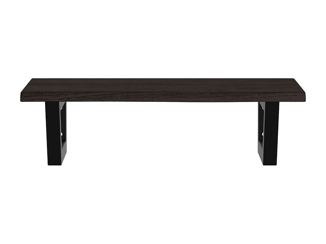 Estante de lavabo de pared de acero y madera maciza de roble ES728824