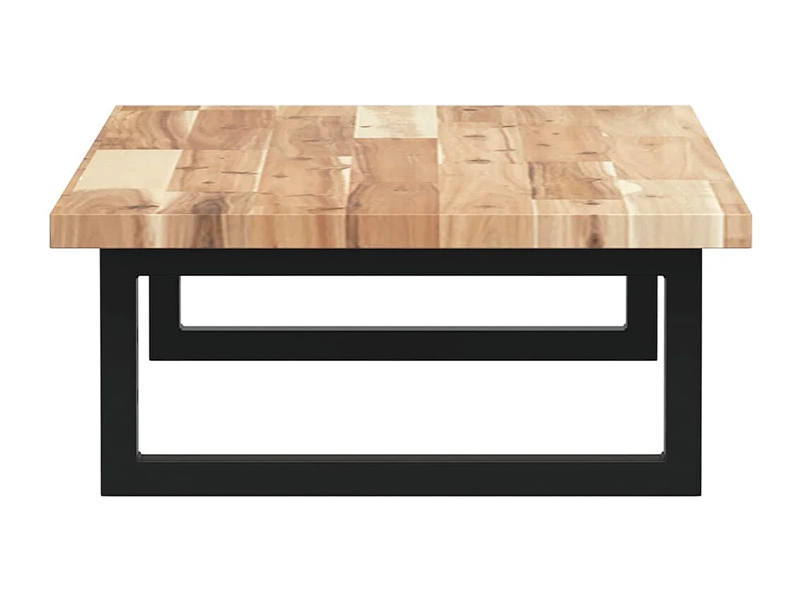 Meuble sous vasque murale acier et bois massif d'acacia FR481107