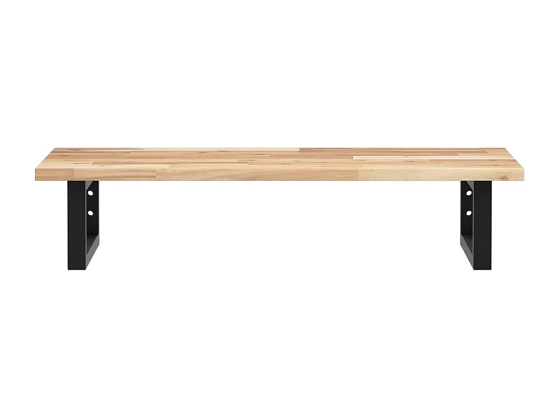 Meuble sous vasque murale acier et bois massif d'acacia FR481107