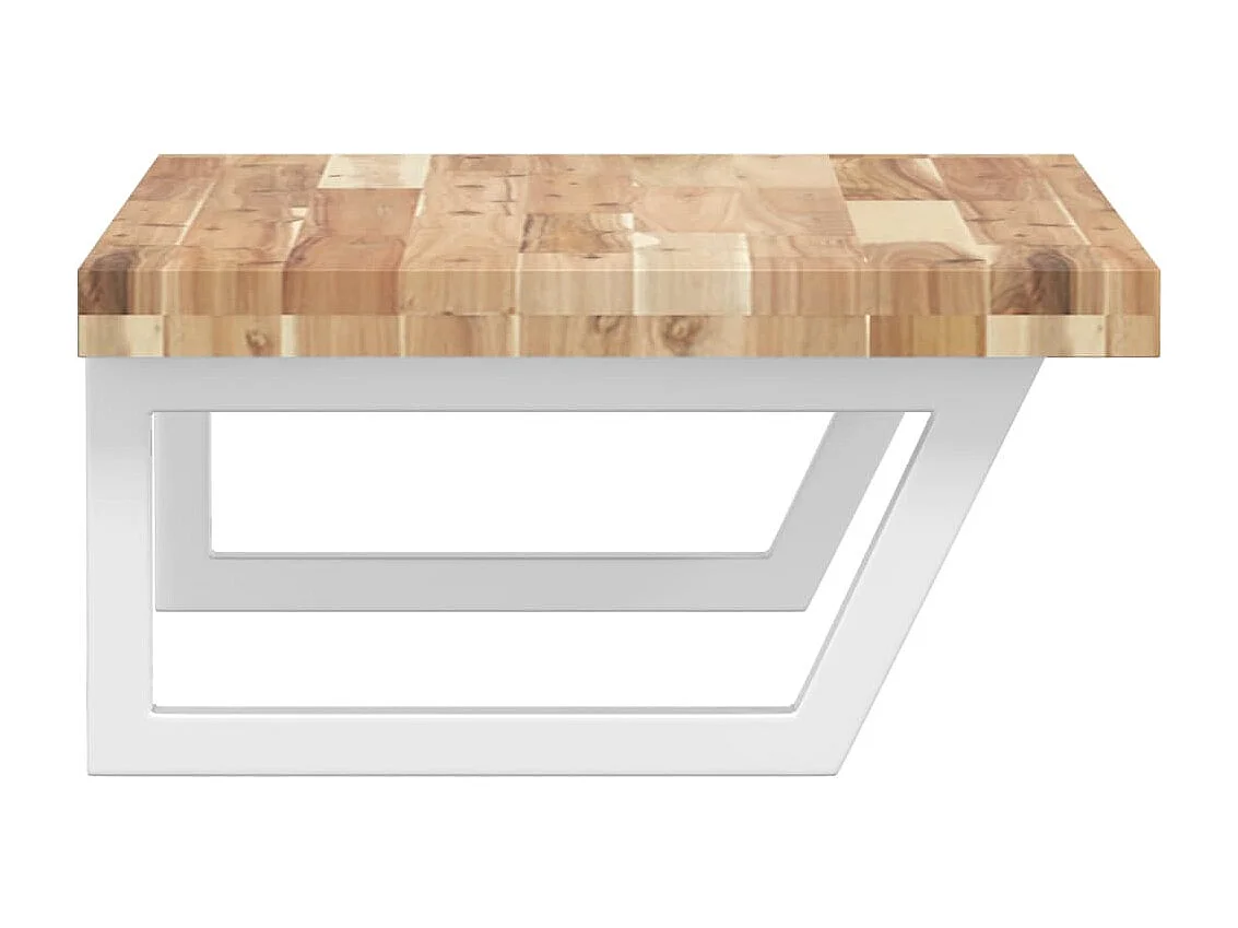 Meuble sous vasque murale acier et bois massif d'acacia FR647742