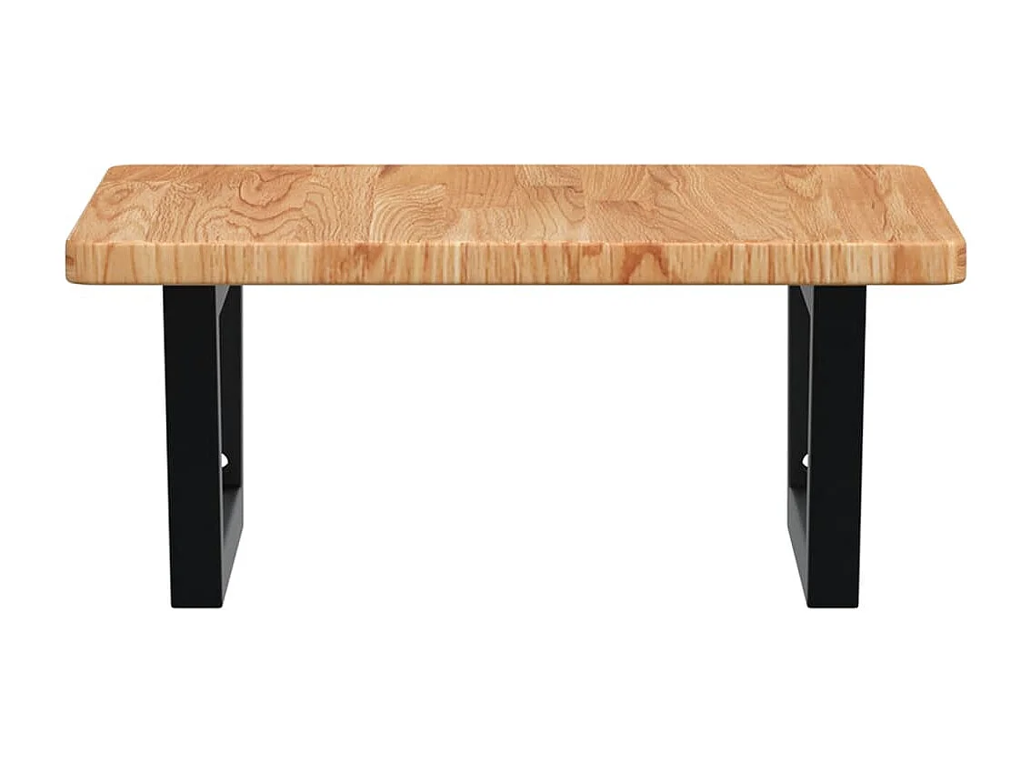 Meuble sous vasque murale acier et bois de chêne massif FR354833