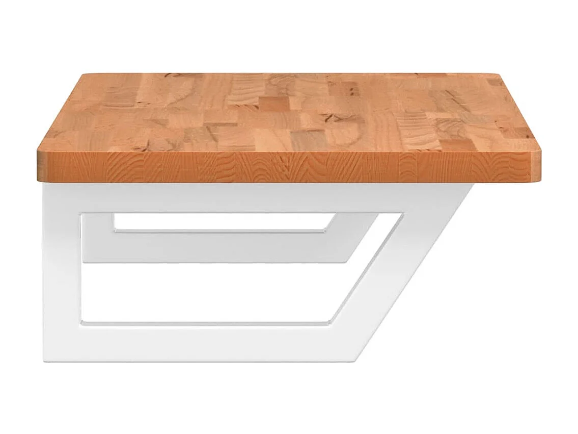 Estante de lavabo de pared de acero y madera maciza de haya ES397773