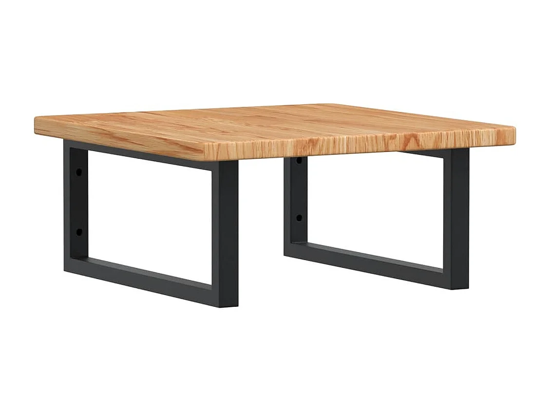 Meuble sous vasque murale acier et bois de chêne massif FR401344