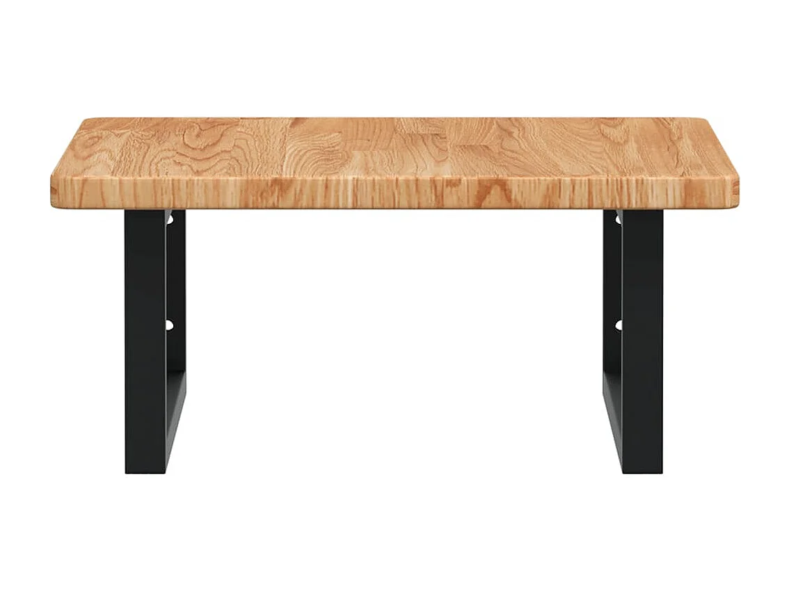 Estante de lavabo de pared de acero y madera maciza de roble ES180028