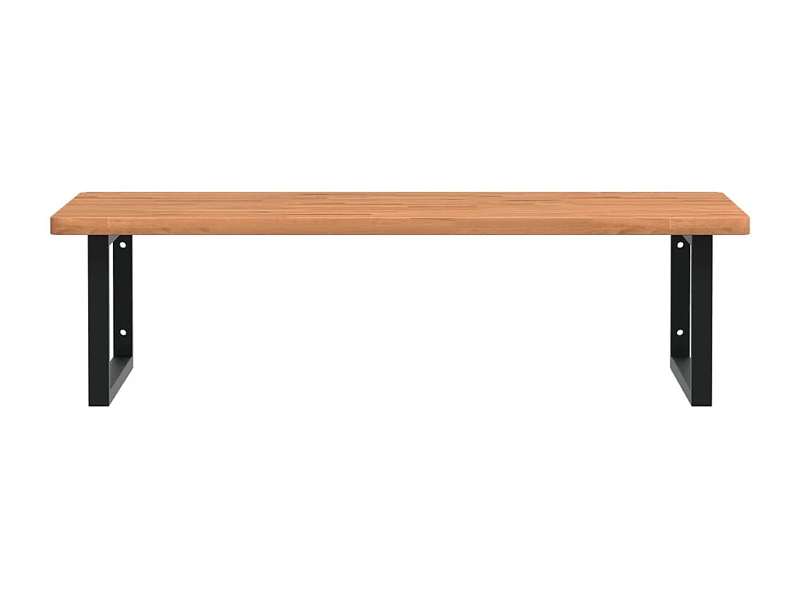 Meuble sous vasque murale acier et bois massif de hêtre FR555370