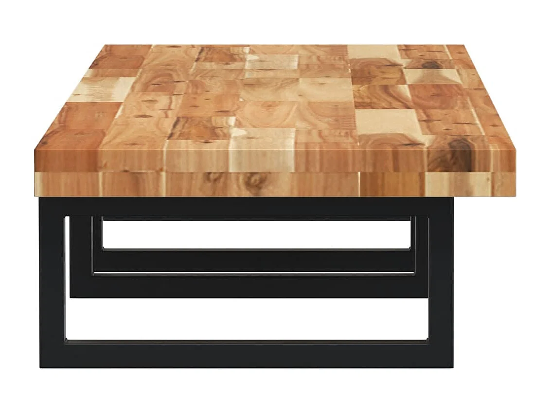 Meuble sous vasque murale acier et bois massif d'acacia FR448412