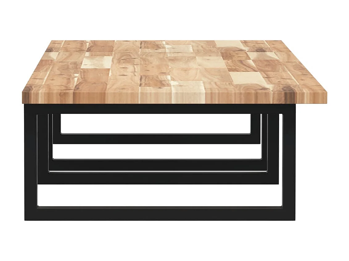 Meuble sous vasque murale acier et bois massif d'acacia FR931805