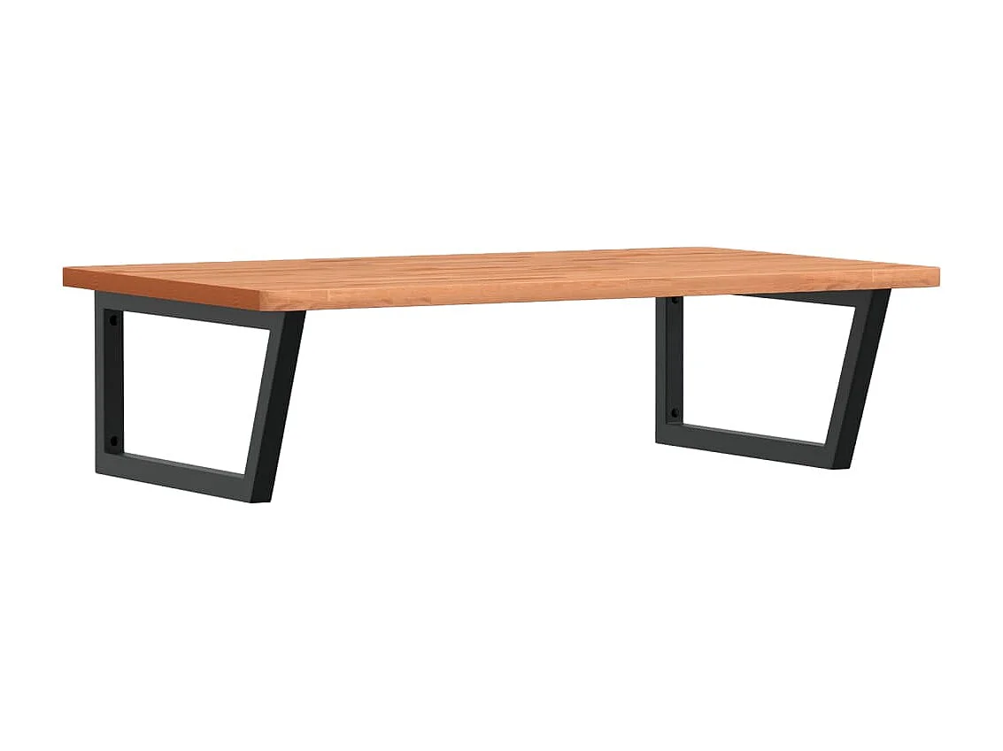 Prateleira de parede p/ lavatório aço/madeira de faia maciça PT768913