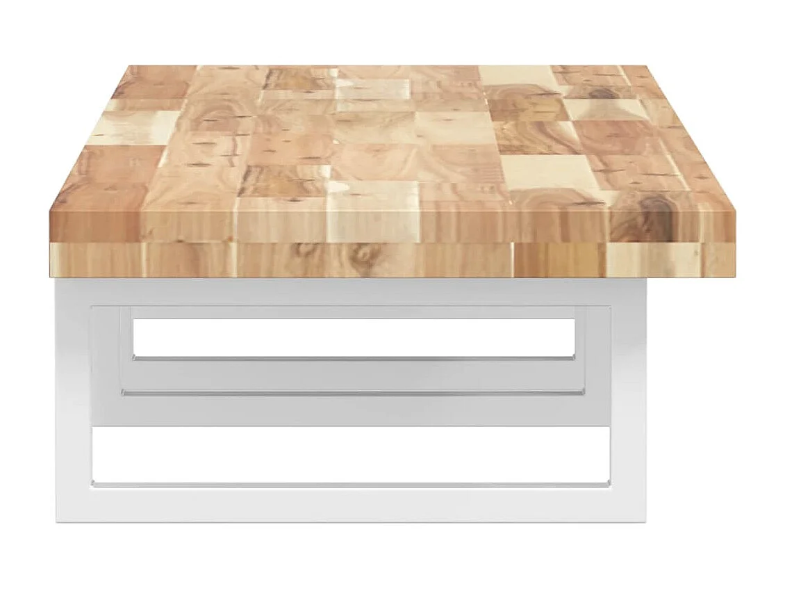 Meuble sous vasque murale acier et bois massif d'acacia FR707997