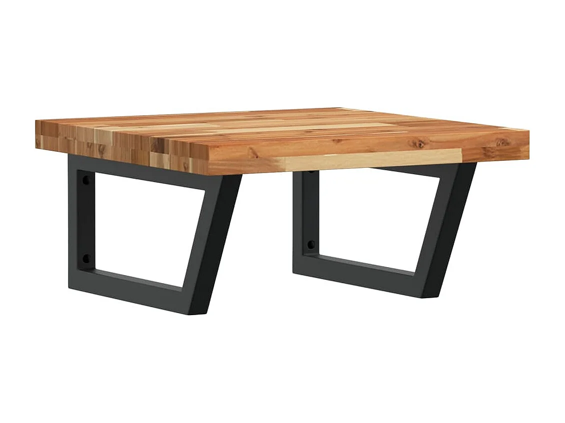 Meuble sous vasque murale acier et bois massif d'acacia FR795978