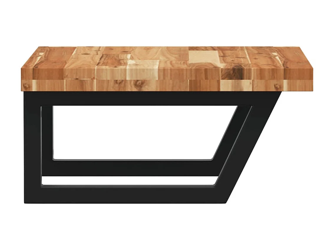 Meuble sous vasque murale acier et bois massif d'acacia FR795978