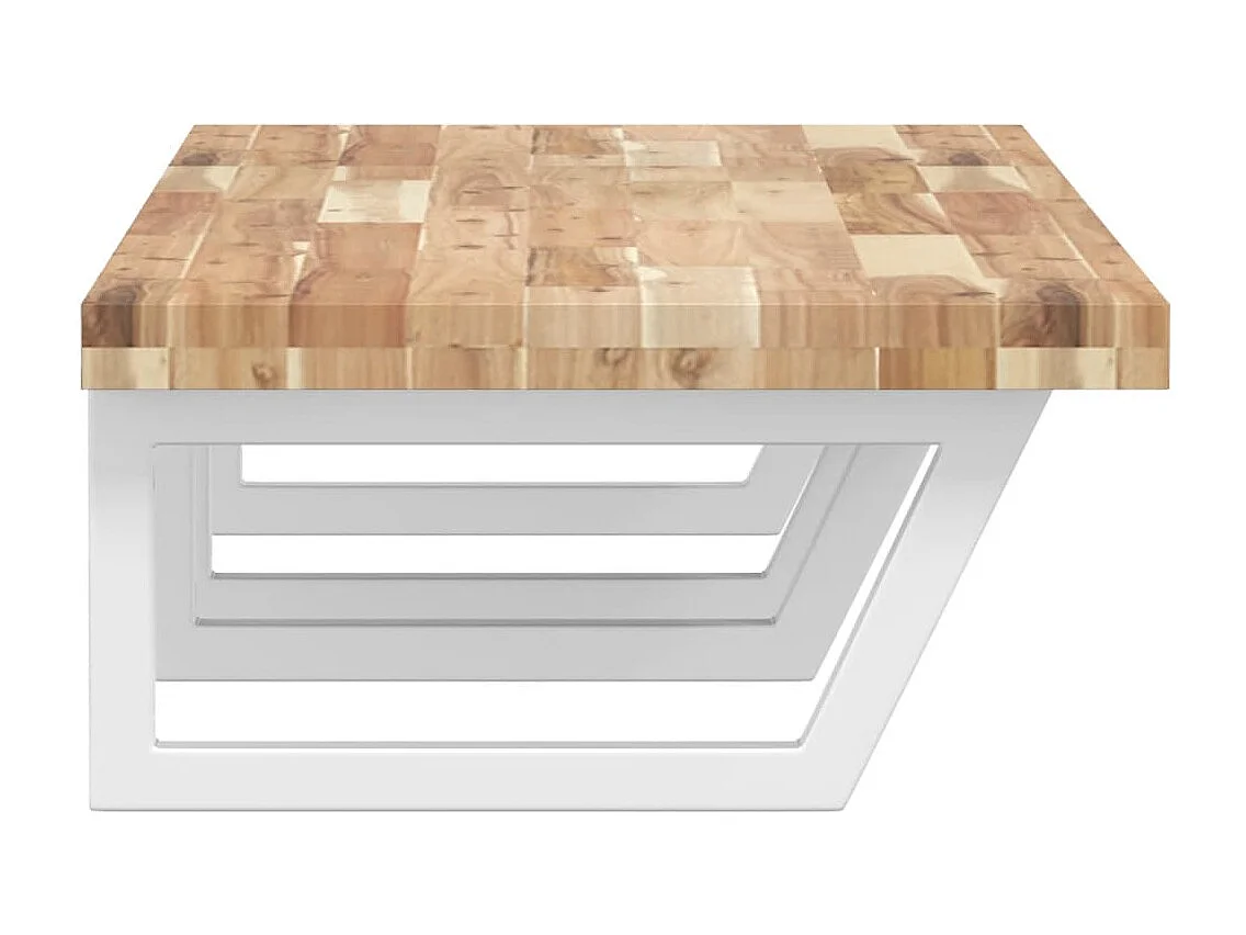 Meuble sous vasque murale acier et bois massif d'acacia FR637092