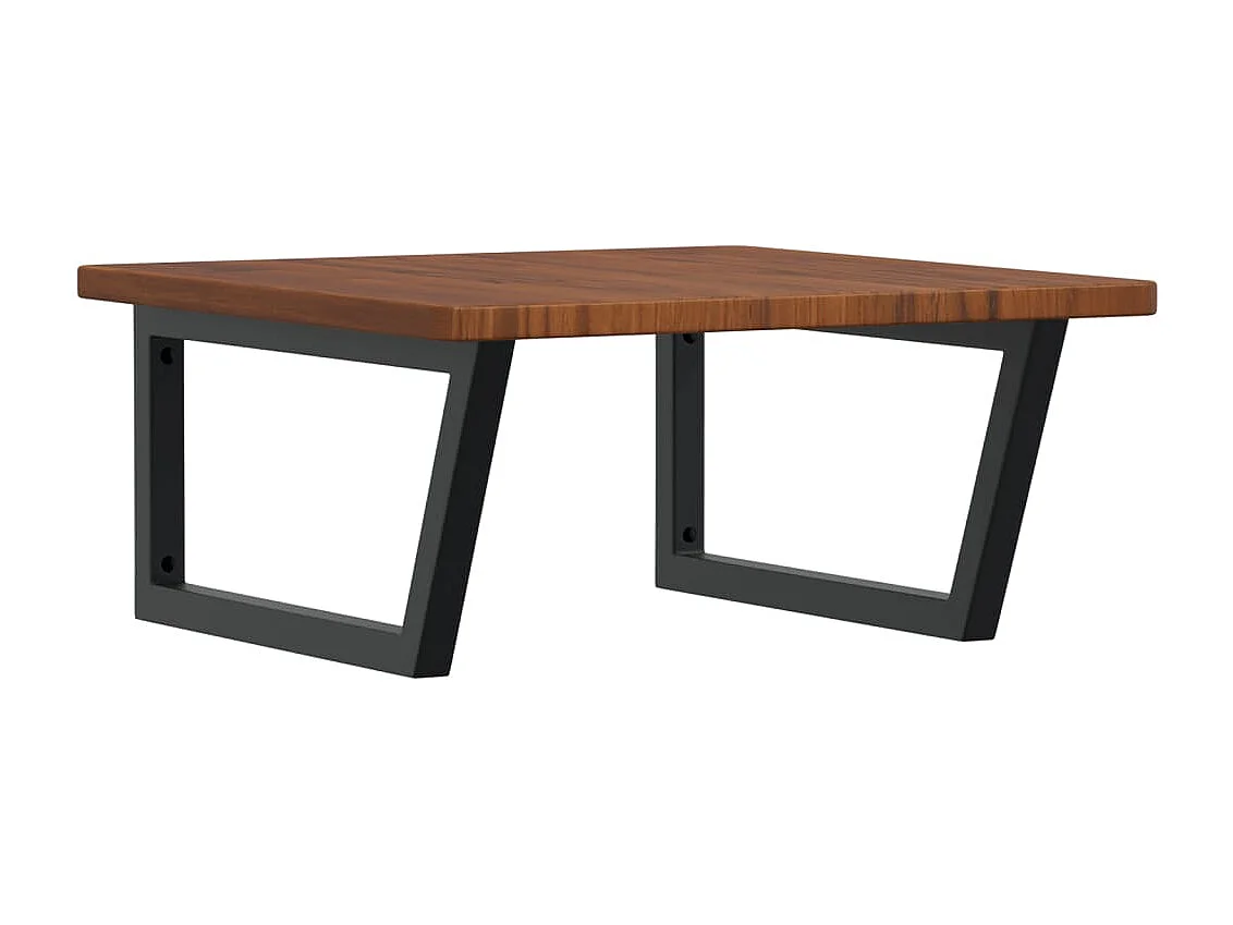 Meuble sous vasque murale acier et bois de chêne massif FR430765