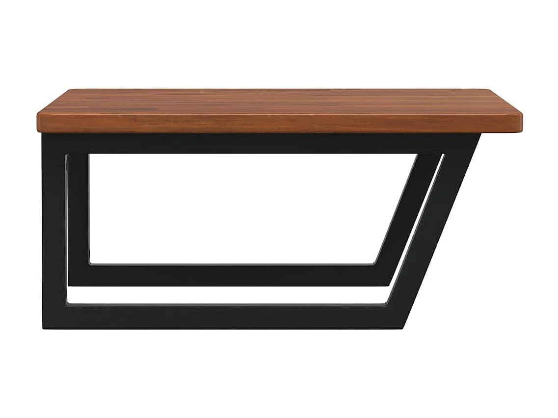 Meuble sous vasque murale acier et bois de chêne massif FR430765