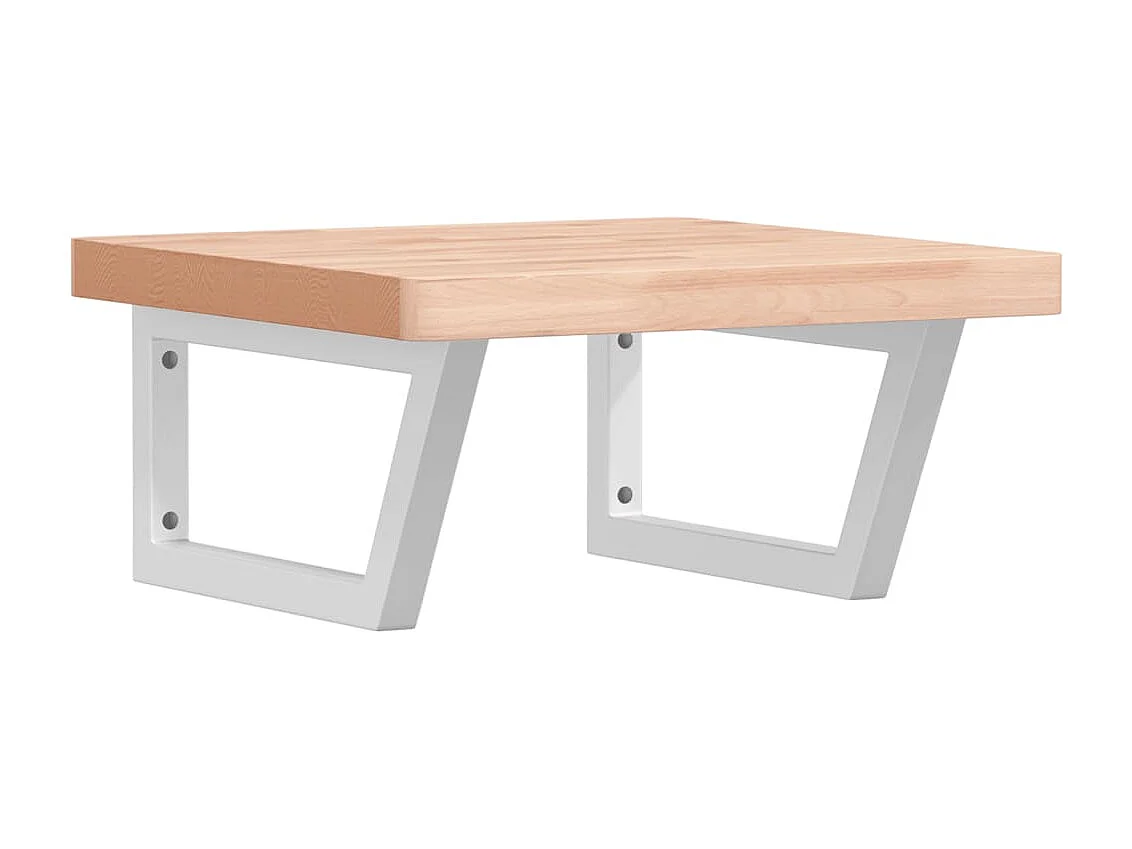 Meuble sous vasque murale acier et bois massif de hêtre FR192088