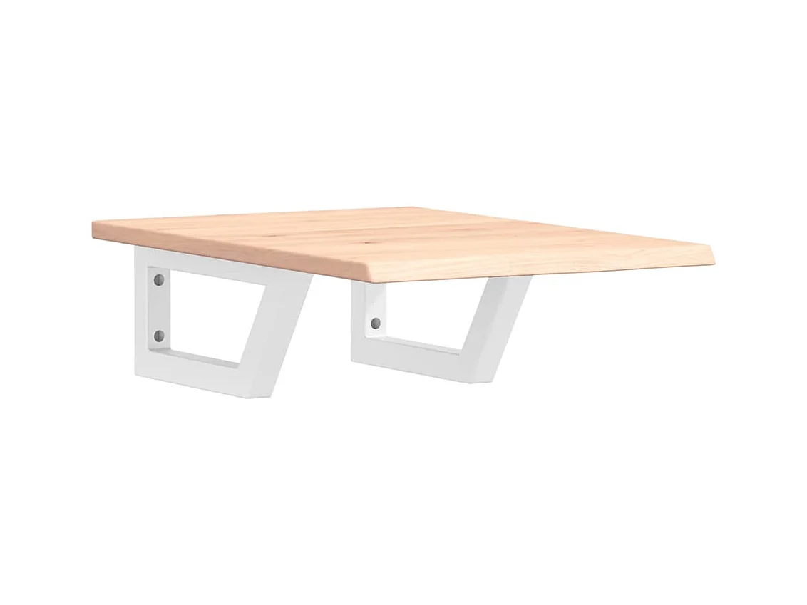 Meuble sous vasque murale acier et bois de chêne massif FR173867