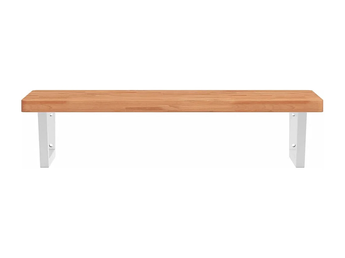 Meuble sous vasque murale acier et bois massif de hêtre FR884444