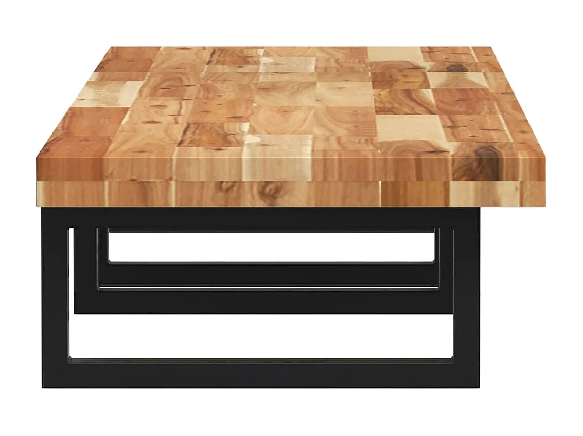 Meuble sous vasque murale acier et bois massif d'acacia FR533627