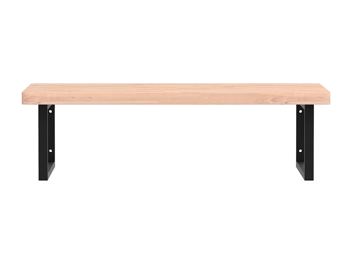 Meuble sous vasque murale acier et bois massif de hêtre FR781201