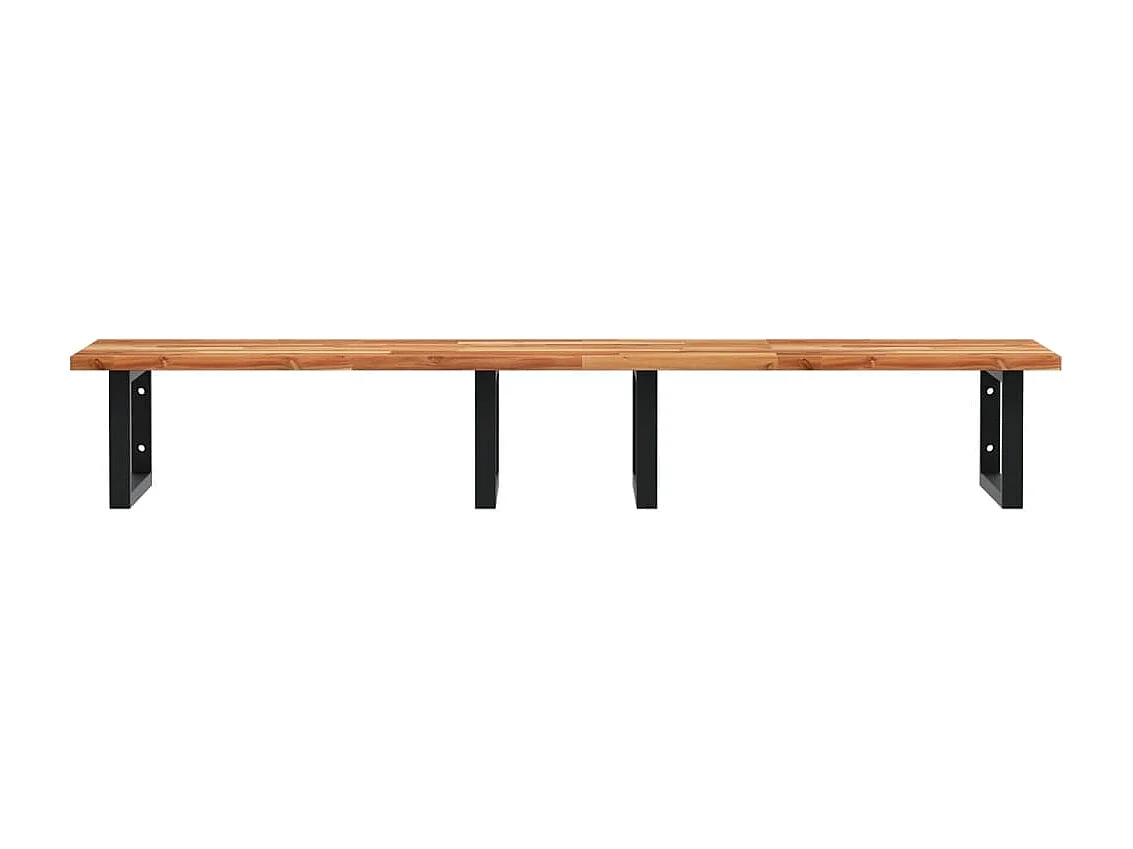 Estante de lavabo de pared acero y madera maciza de acacia ES427638