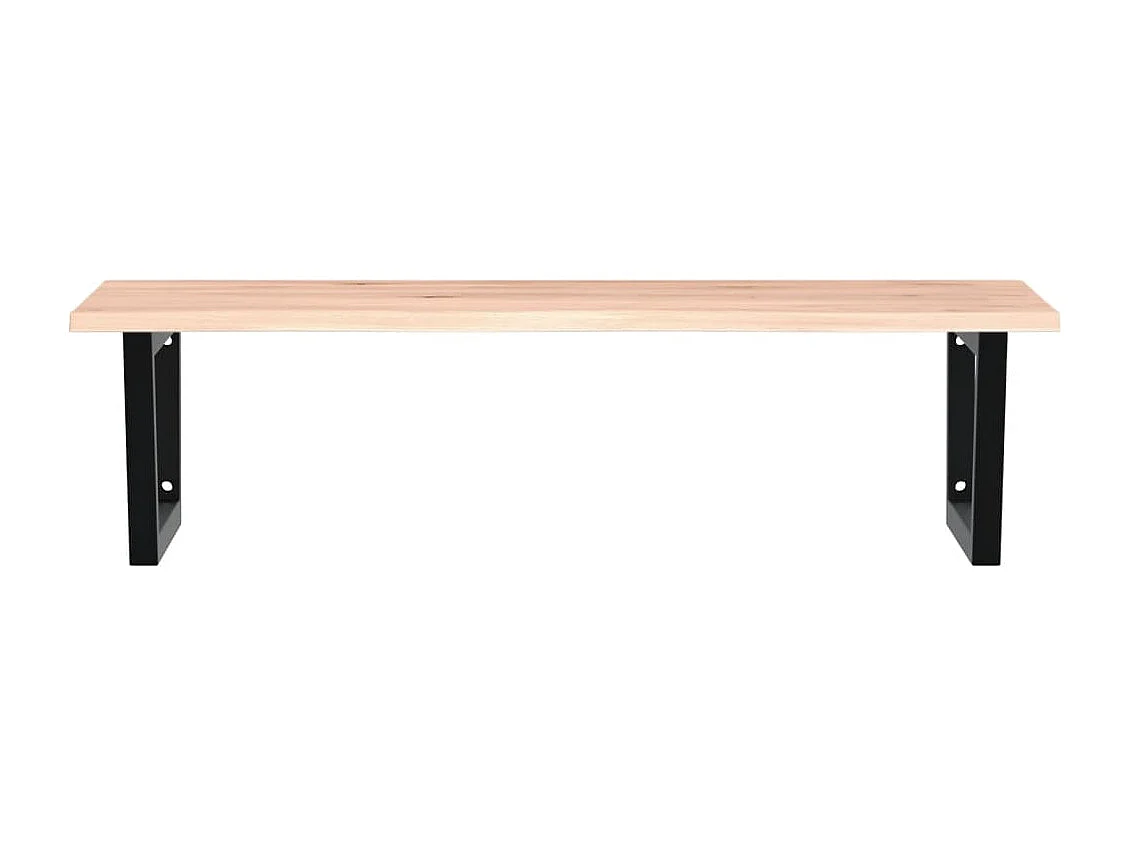 Estante de lavabo de pared de acero y madera maciza de roble ES203705