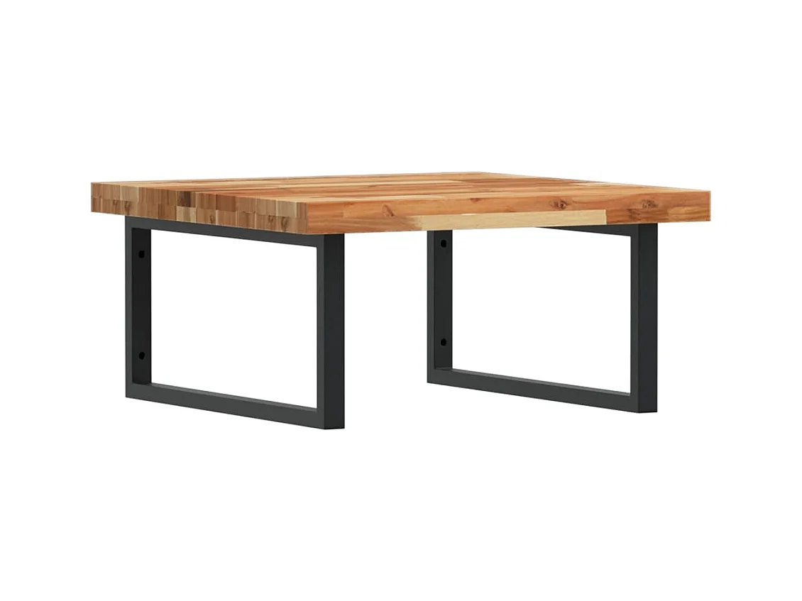 Meuble sous vasque murale acier et bois massif d'acacia FR550799