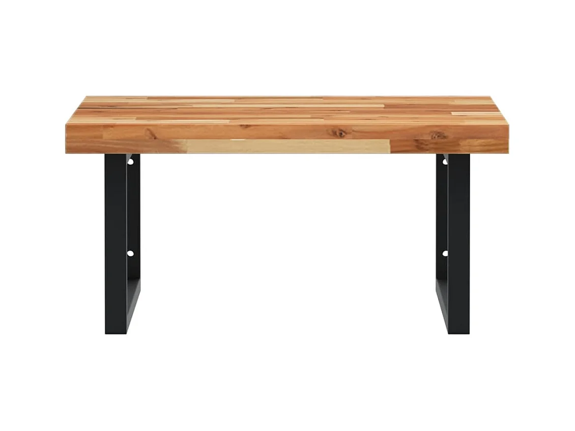 Meuble sous vasque murale acier et bois massif d'acacia FR550799