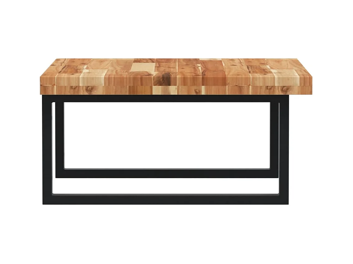 Meuble sous vasque murale acier et bois massif d'acacia FR550799